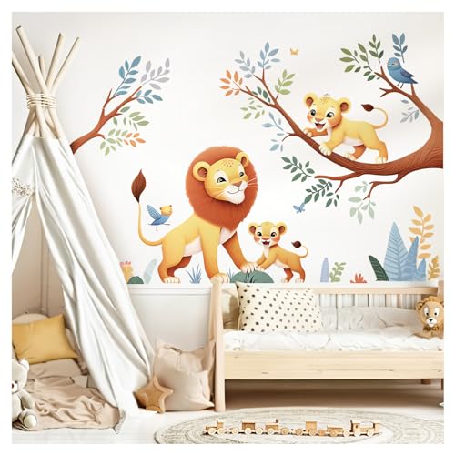 Little Deco Wandsticker Löwen AST Kinderzimmer Wandtattoo für Babyzimmer Dschungel Safari Wandaufkleber Tiere Schlafzimmer Wanddeko DL5036-03