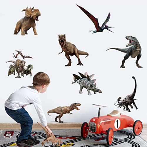 Runtoo Dinosaurier-Wandaufkleber, Abenteuer, 3D-Wandaufkleber für Jungenzimmer, Babyzimmer, Spielzimmer, Schlafzimmer, Wanddekoration