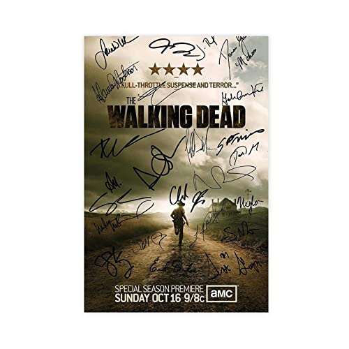 The Walking Dead TV-Poster, gegossen, signiertes Poster, Leinwand, Poster, Schlafzimmer, Dekoration, Sport, Landschaft, Büro, Raumdekoration, Geschenk, ungerahmt, 30 x 45 cm