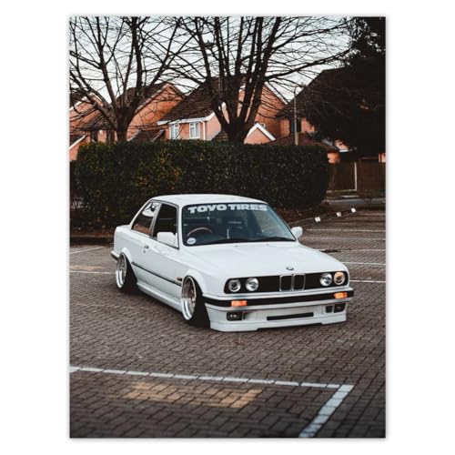 Wandtattoo Dekor Foto Aufkleber 30x40cm Tuned White Car No.H5406Z_NS1D