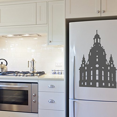 denoda® Frauenkirche Dresden - Wandtattoo Silber 100 x 146 cm (Wandsticker Wanddekoration Wohndeko Wohnzimmer Kinderzimmer Schlafzimmer Wand Aufkleber)