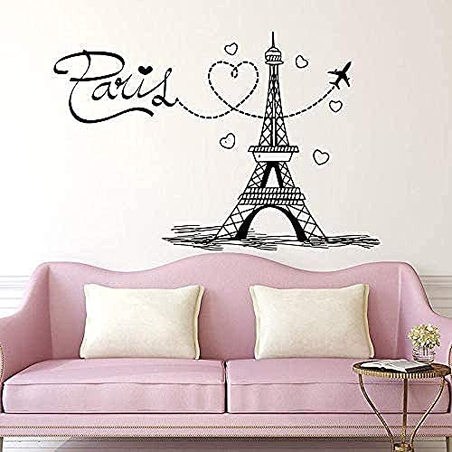 Frankreich Turm Wandtattoo Paris Silhouette Reise Wandaufkleber Home Schlafzimmer Dekoration Vinyl Art Deco Wandaufkleber 57X88Cm