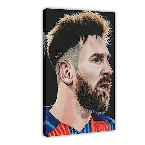 TABOSI Leinwand-Poster, Motiv Fußballstern, Lionel Messi, 8, Schlafzimmer, Dekoration, Sport, Landschaft, Büro, Zimmer, Dekoration, Geschenkrahmen, 20 x 30 cm