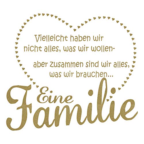 timalo® Wandtattoo Familie Spruch – über 30 Farben mit Herzen | 73073-beige-58x49