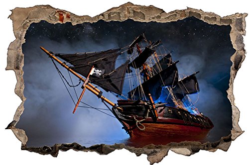 Piratenschiff Schiff Pirat Meer Wandtattoo Wandsticker Wandaufkleber D0558 Größe 40 cm x 60 cm