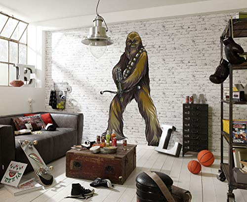 STAR WARS selbstklebende und konturgeschnittene Vlies Fototapete von Komar - Star Wars XXL Chewbacca - Größe: 127 x 200 cm - Wandtattoo, Kinderzimmer, Lebensgröße