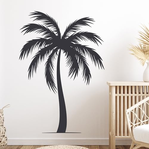 GRAZDesign Wandtattoo Palme Tropisch für Wohnzimmer Badezimmer Küche Flur - Wandaufkleber selbstklebend - 43x30cm / hellrosa