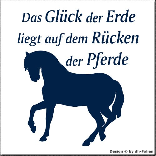 wall-refine WS-00160 | DAS GLÜCK DER Erde LIEGT AUF DEM RÜCKEN DER Pferde | Premium Wandtattoo Wandaufkleber der Extra-Klasse, 50 x 57 cm cobaltblau, seidenmatter Glanz