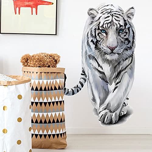 Wallpark Natur Tiger Wandtattoo Wild Weiß Tiger Wandsticker, Kinder Kids Baby Hause Zimmer Kinderzimmer DIY Dekorativ Klebstoff Kunst Wandaufkleber