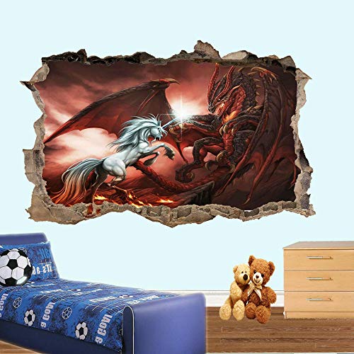 Wandtattoo SCHLACHT DER DRACHEN-WANDSTICKER 3D ART MURAL POSTER OFFICE HOME DECOR Dekoartikel