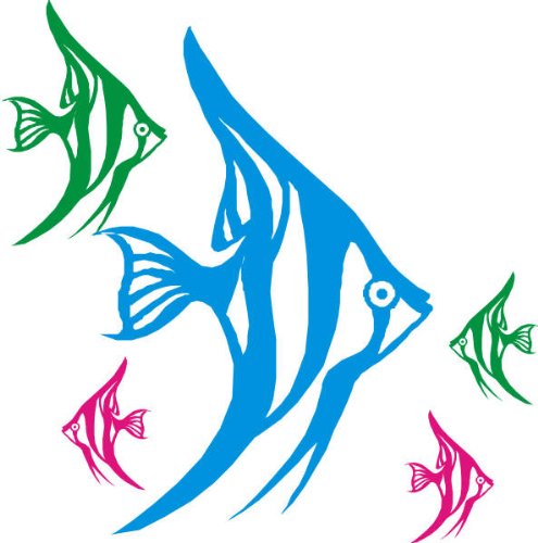 PEMA INDIGOS UG - Wandtattoo Wandsticker Wandaufkleber Aufkleber - Wandaufkleber DW005 Mehrfarbig Fische Fisch Wandaufkleber Aufkleber Spezial 121 x 120 cm