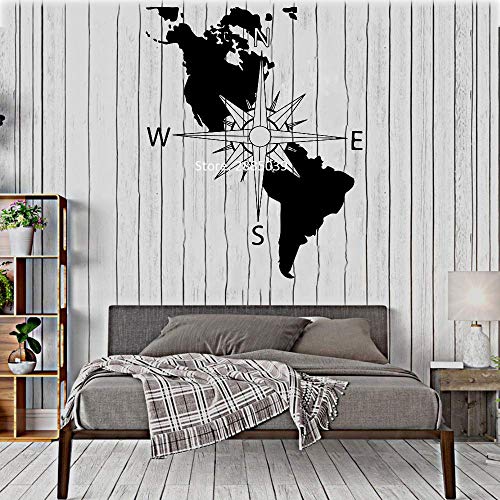 Neues Design Amerika Kontinent Karte Wandtattoo Navigation Kompass Wandaufkleber Für Schlafzimmer Büro Amerikanischen Vinyl Art Decor Lc M 56 Cm X 70 Cm