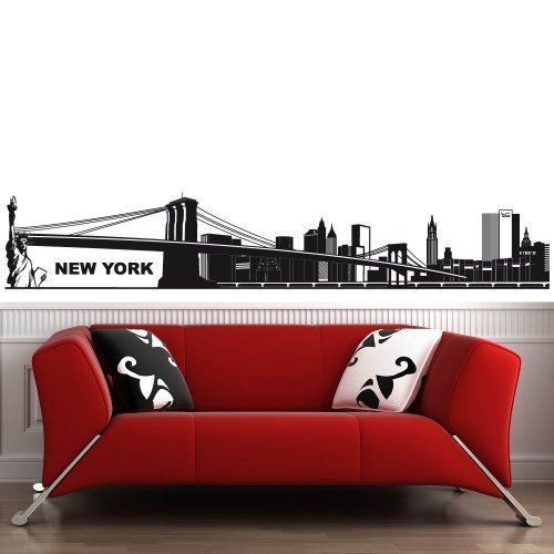 wandtattoo-factory Skyline New York - 190 x 34cm - Farbe: Königsblau