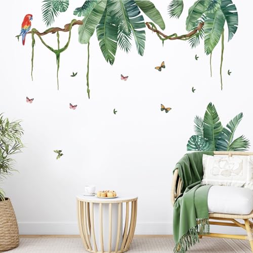 Wandtattoo Palme Baum Groß Boho Wandaufkleber Tropische Pflanzen Palme Wandsticker Wanddeko für Fenster Schlafzimmer Wohnzimmer TV Hintergrund