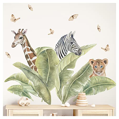 Grandora XXL Wandsticker Set Safari Tiere Wandtattoo Baby Kinderzimmer DL811-2