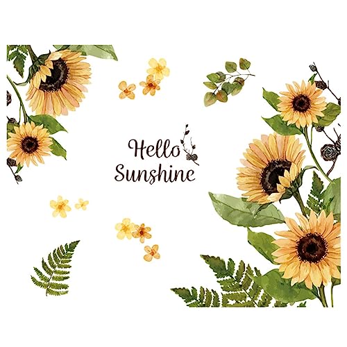 Afrsmw Sonnenblume Wandaufkleber Abnehmbare Baum Blätter Blumen Wandsticker Wandtattoo DIY Wandkunst Aufkleber Wandbild Fensterbild für Wohnzimmer Sofa Hintergrund Hause Wanddekor