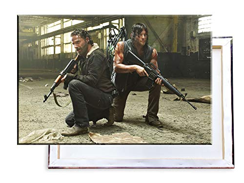 Unified Distribution The Walking Dead - Rick Grimes & Daryl Dixon - 120x80 cm - Bilder & Kunstdrucke fertig auf Leinwand aufgespannt und in erstklassiger Druckqualität