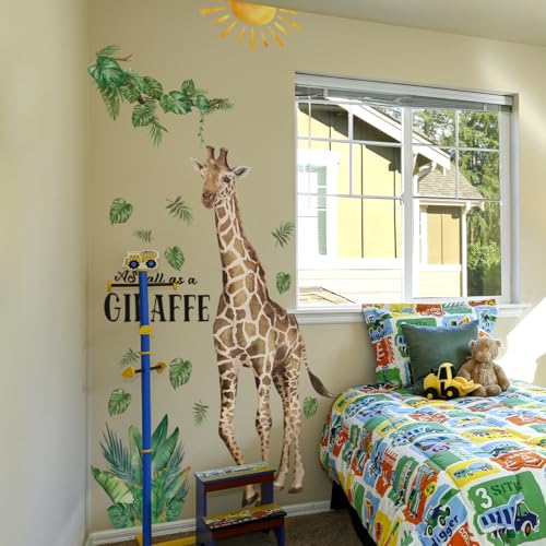 WandSticker4U®- XXL Wandtattoo GIRAFFE Kinderzimmer (100x137 cm) I Wandsticker Safari Dschungel Tiere I Wanddeko Babyzimmer Schlafzimmer Junge & Mädchen GROß