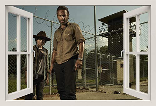 Unified Distribution The Walking Dead - Rick Grimes - Andrew Lincoln - Wandtattoo mit 3D Effekt, Aufkleber für Wände und Türen Größe: 92x61 cm, Stil: Fenster