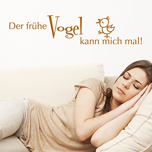 DESIGNSCAPE® Wandtattoo Der frühe Vogel kann mich mal... lustige Schlafzimmer-Dekoration | Farbe: türkis | Größe: mittel (120 x 27 cm)