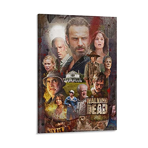 YRETW The Walking Dead Leinwand-Kunst-Poster und Wandkunstdruck, modernes Familienschlafzimmer, 60 x 90 cm