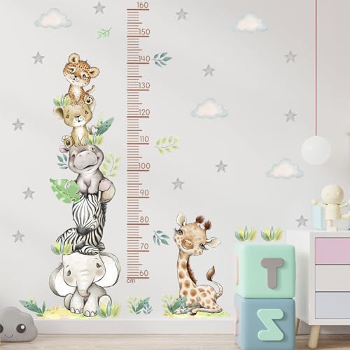 Wandtattoo Dschungel, Türaufkleber Waldtiere Safari Tiere Wandsticker Bär Wandaufkleber Waldtiere Selbstklebend Wandaufkleber Wanddeko für Kinderzimmer Babyzimmer Schlafzimmer Mädchen Jungen (004)