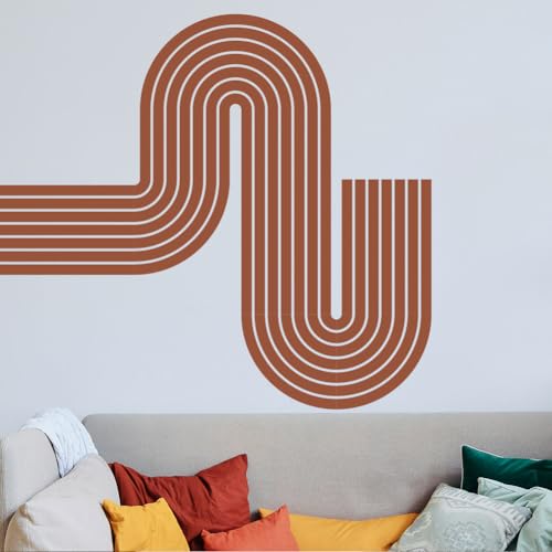 SUPERDANT Bogen Wandaufkleber Boho Wandsticker Regenbogen Wandkunst Dekor Gelb Brauner Fensteraufkleber Einfache Raumdekorationen Wandtattoo Für Schlafzimmer Wohnzimmer Esszimmer Café