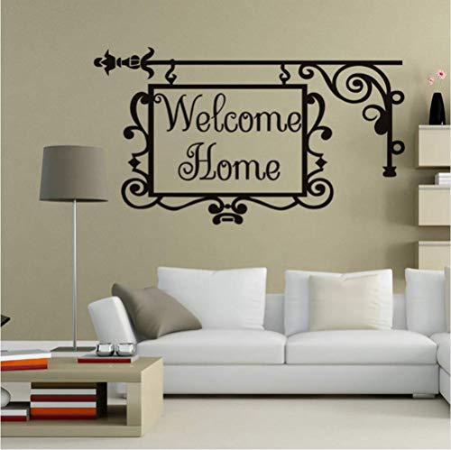 Welcome Home Tür Dekorative Wandaufkleber Selbstklebende Wohnzimmer Kreative Pvc Vinyl Wandtattoo Diy Kinder Wandkunst Schlafzimmer 75 * 43 Cm