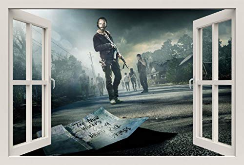 Unified Distribution The Walking Dead - Wandtattoo mit 3D Effekt, Aufkleber für Wände und Türen Größe: 92x61 cm, Stil: Fenster