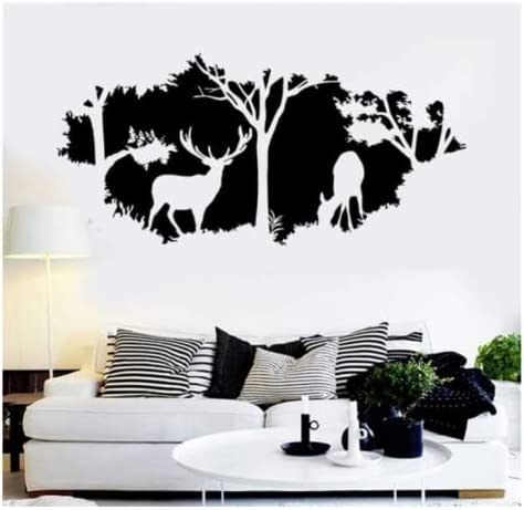 Wandaufkleber - Vinyl-Wandtattoo Hirsch Waldtier Aufkleber Wohnzimmer Schlafzimmer Tapete 50x103cm