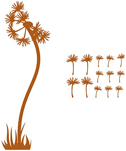 Samunshi® Pusteblume Wandtattoo Pusteblume Wandaufkleber 30 x 90cm haselnuss-braun