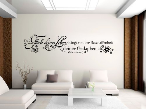 Wandtattoo Spruch |Das Glück deines.| Aufkleber Sprüche Zitate Zitat 5D112_1, Farbe:Beige glanz;Breite:160 cm