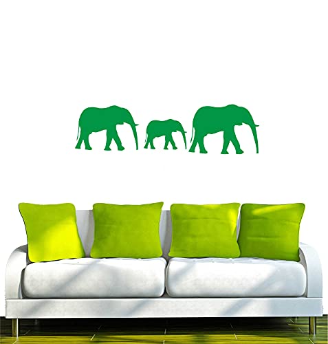 WANDTATTOO/Wandsticker w194 Elefant Afrika Tier Wandaufkleber 80x66cm, gruen