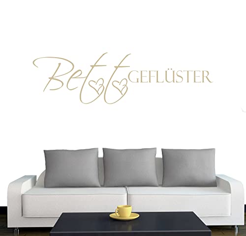 Klebesüchtig Wandtattoo Bettgeflüster 60cm x 17cm beige Dekoration - Bad - Wohnzimmer - Aufkleber - Wandsticker