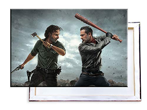 Unified Distribution The Walking Dead - Rick vs. Negan - 60x40 cm - Bilder & Kunstdrucke fertig auf Leinwand aufgespannt und in erstklassiger Druckqualität