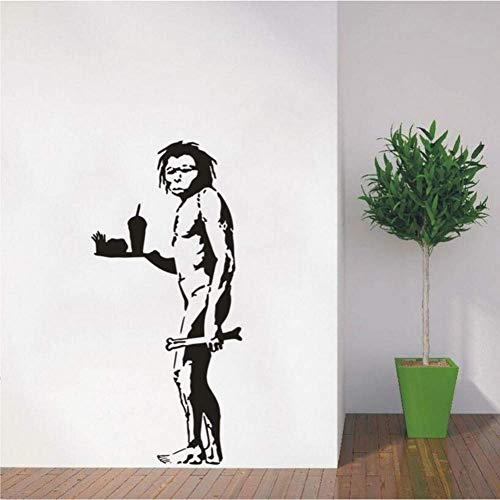 Wandtattoo Vinyl Aufkleber Banksy Caveman Mit Pommes Art Home Design Haus Diy Dekoration Re Tapeten Wandbild Poster 42 * 90 Cm