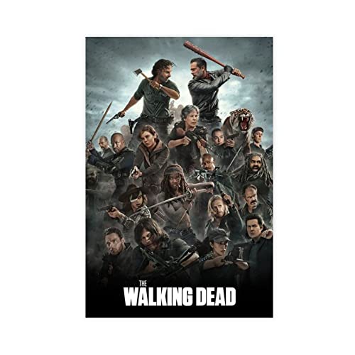 OVAWA The Walking Dead 12 Leinwand-Poster, Wandkunst, Dekoration, Bild für Wohnzimmer, Schlafzimmer, Dekoration, Rahmen-Stil, 30 x 45 cm