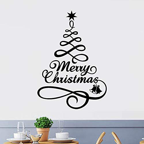 AKTOUR Wandtattoo Baum Dekoration Aufkleber Weihnachten Home Page Dekor Klebefolie Transparent (black, One Size)