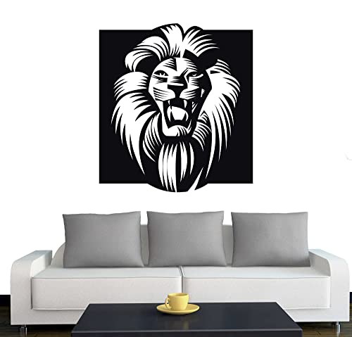 Klebesüchtig A060 Wandtattoo Afrika Löwe 65cm x 60cm schwarz - Dekoration - Bad - Wohnzimmer - Aufkleber - Wandsticker