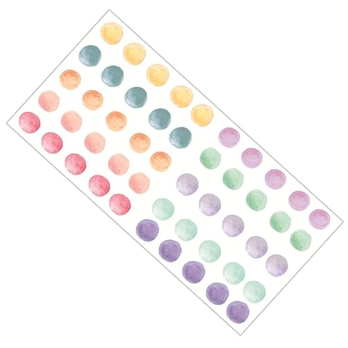 IWOWHERO 1 Blatt Bunte Punkte Wandtattoo Regenbogen-wandaufkleber Abnehmbare Aufkleber Aquarell Wandtattoo Wanddekoration Schlafzimmer Geometrisches Heimdekoration Kreis Colorful Pvc