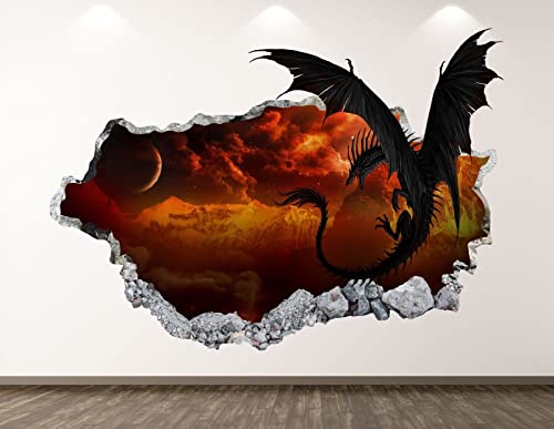 Wandaufkleber Poster Aufkleber 3D Wandbild Wandtattoo Drache Wandtattoo Art Deco Smash Kinder Galaxy Junge Geschenk BL06-