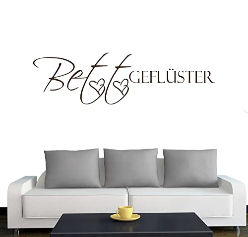 Klebesüchtig Wandtattoo Bettgeflüster 60cm x 17cm braun Dekoration - Bad - Wohnzimmer - Aufkleber - Wandsticker