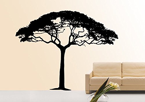 Wandtattoo wandaufkleber Aufkleber Wandsticker wall sticker Wohnzimmer Schlafzimmer Kinderzimmer KÜCHE 30 Farben zur Wahl Baum Zweige Vogel Arfrika wbm09(080 kaffeebraun, Größe3:ca.150x115 Hoch )