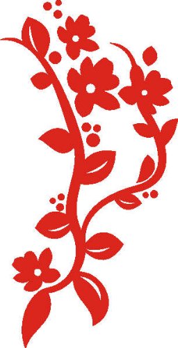 PEMA INDIGOS UG - Wandtattoo Wandsticker Wandaufkleber Aufkleber D419 schönen Orchideen 40x20 cm - rot