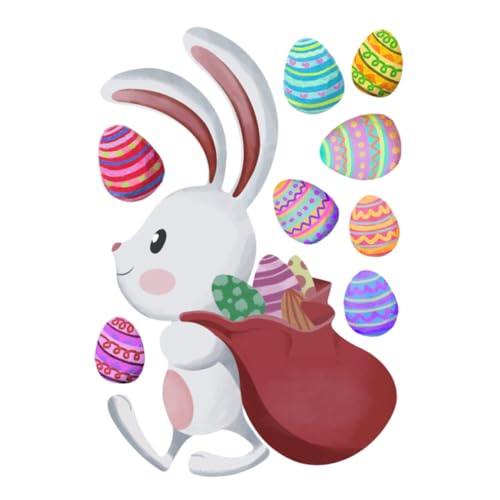 Warmhm Kaninchen-Aufkleber hasen aufkleber easter egg decoration room decor Ostereier Dekoration funny sticker Benny Bodenaufkleber wandtattoo ostern Osterfensteraufkleber