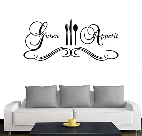 Wandtattoo  Guten Appetit  60cm x 26cm schwarz - Dekoration - Bad - Wohnzimmer - Aufkleber - Wandsticker