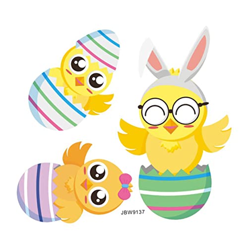 Housoutil 1Stk Wandaufkleber Ei Frühling Hase Jungs kinderzimmer wandsticker wall stickers for room Cartoon Wandtattoo Wandtattoos selbstklebender aufkleber für ostern PVC Yellow