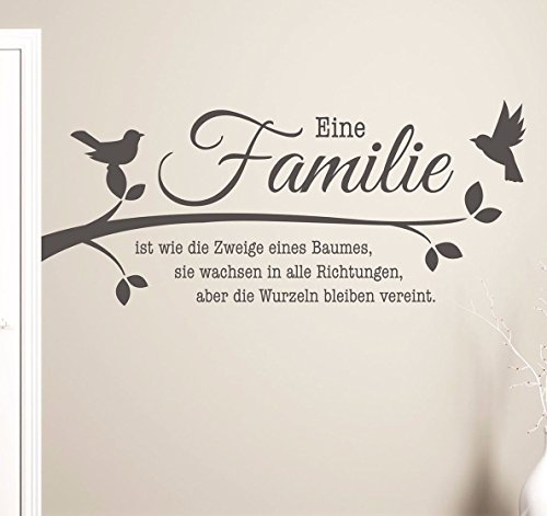 tjapalo® 100x48 S-pkm208 Wandtattoo Familie ist wie die Zweige eines Baumes Wandaufkleber Sprüche Wohnzimmer