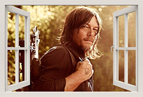 Unified Distribution The Walking Dead - Daryl Dixon - Wandtattoo mit 3D Effekt, Aufkleber für Wände und Türen Größe: 92x61 cm, Stil: Fenster