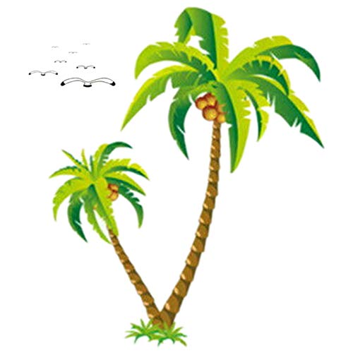 Aliaga Coconut Palm Aufkleber Tropical Strand Wand Tattoo Wohnen Hintergrund Aufkleber